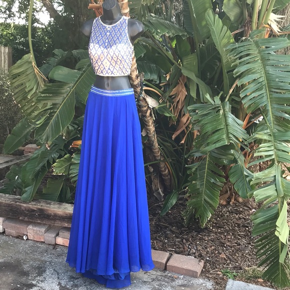 Vintage Dave and Johnny sequin and sheer mesh gown - Picture 1 of 14